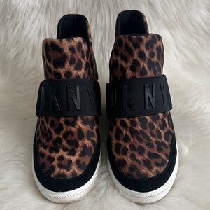 DKNY Leopard Print Sneakers with Black Strap